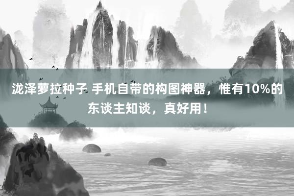 泷泽萝拉种子 手机自带的构图神器，惟有10%的东谈主知谈，真好用！