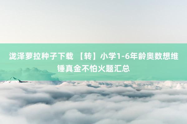 泷泽萝拉种子下载 【转】小学1-6年龄奥数想维锤真金不怕火题汇总