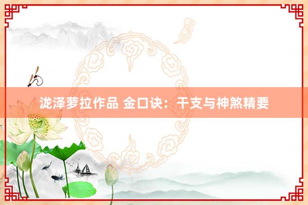 泷泽萝拉作品 金口诀：干支与神煞精要